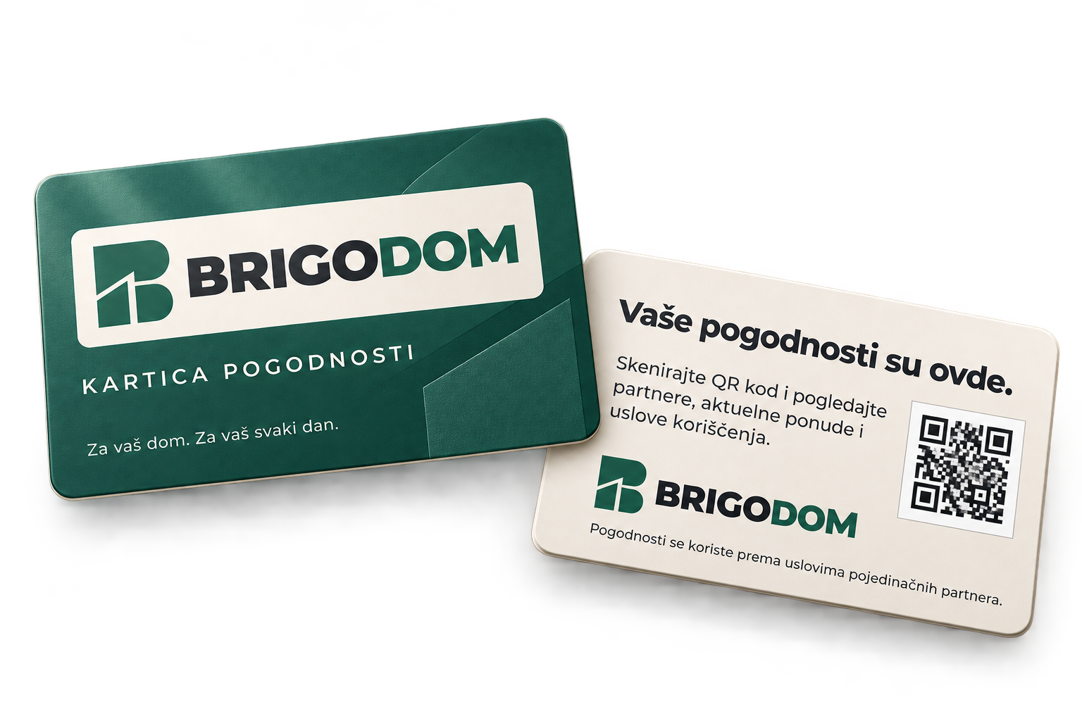 BRIGODOM kartica pogodnosti, prednja i zadnja strana